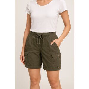 Calvin Klein Green Women's Cargo Hiking Shorts Size S Cuffed Hem
